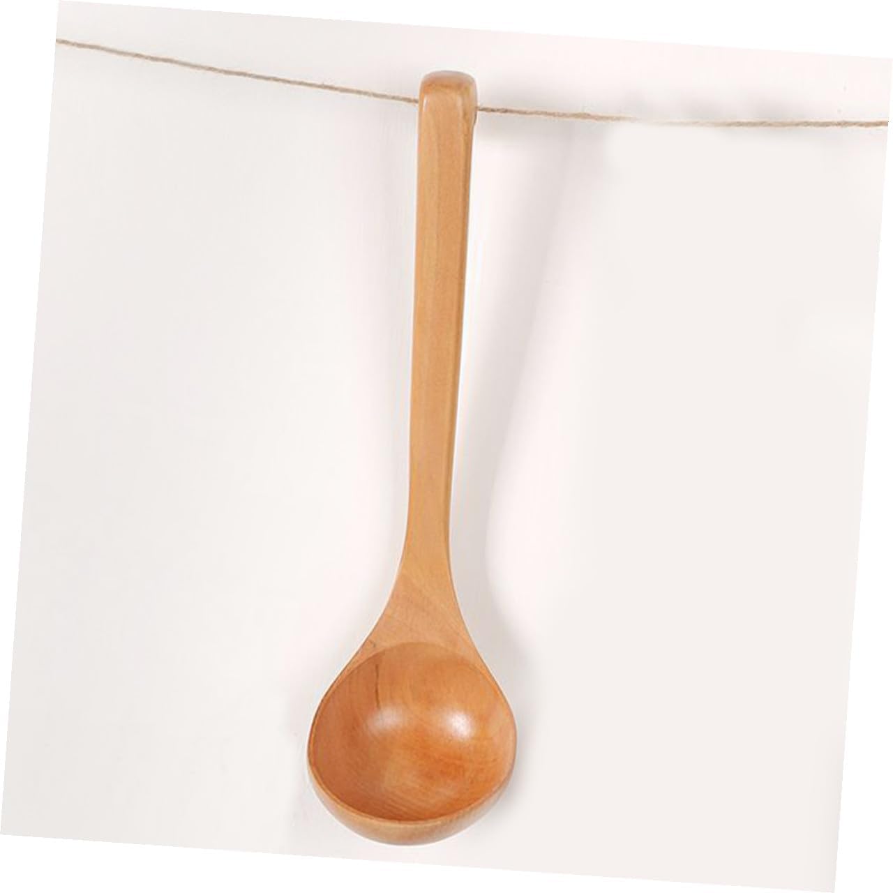 Wooden Soup Ladle Long Handle Large Cooking Spoon Asian Style Noodle Ladle Kitchen Utensil for Serving Soup and Hot Pot Light Wood