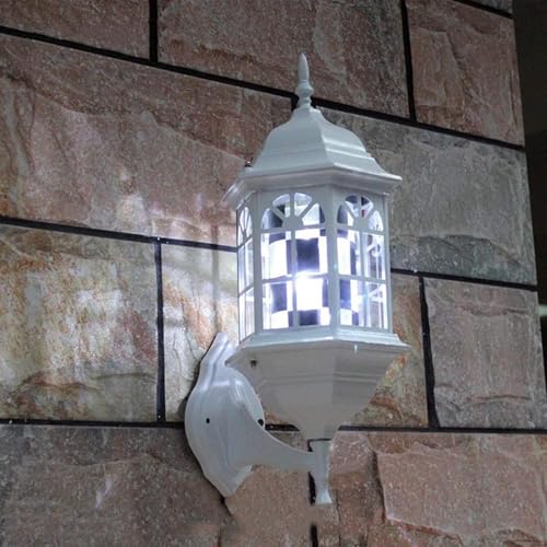 Luces LED solares de seguridad for exteriores, luces solares for vallas, luces for postes de barbero for exteriores, postes de barbero LED, estilo retro giratorio de 49 cm/19,2 pulgadas for interiores