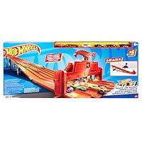 Hot Wheels Toy Car Track Set with Lights, Sounds & 6 1:64 Scale Vehicles, Super 6-Lane Raceway, 8-foot Track that Rolls Up for Storage (Amazon Exclusive)