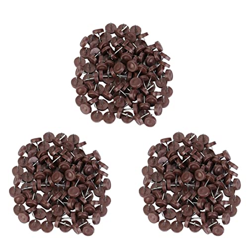 Blashrd 300 Stück Möbelgleiter Braun mit Nagel