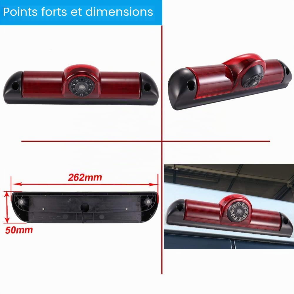 Voiture Troisième monté sur Le Toit Haut caméra Lampe de Frein lumière de Frein Vue arrière Caméra de recul pour Ducato X250/Boxter III Avis AVS325CPR Transporter
