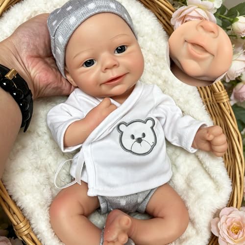 Muñeco Recién Nacido de Silicona Realista 33 cm miniatura 1