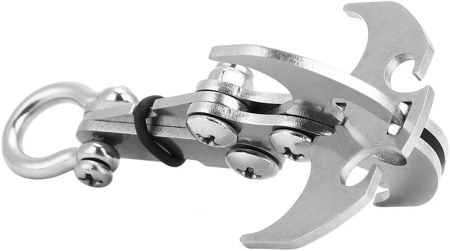 Alomejor Grappling Hook Foldable Climbing Claw Multifunctional Stainless Steel Hook for Outdoor Camping Hiking Tree Climbing