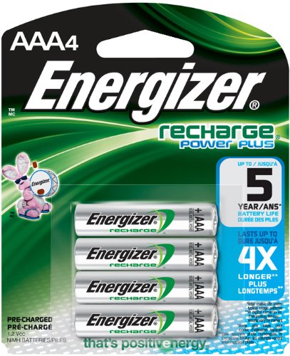 Energizer Recharge Universal 1400 mAh Rechargeable AAA Batteries, 4 Count