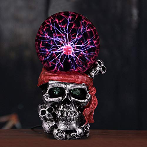 Anqia Plasma Ball Lamp Touch Sensitive,Party Magical Electrostatic Red Color Crystal Ball For Christmas (Skull) #TOP4
