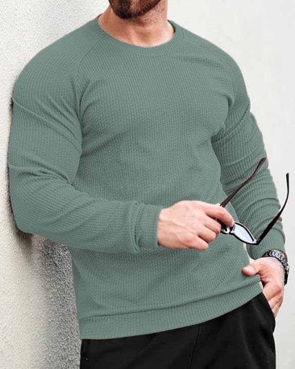 Image of Men's Stripped Full Sleeve Polycotton T-Shirt| Comfortable, Breathable, Lightweight & Stylish