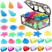 GALPADA Pirate Jewelry Box Plastic Gems Diamonds Dive Gems Treasure Chest for Pool