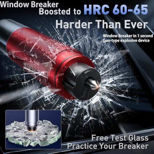 3-Pack Car Safety Hammer Seatbelt Cutter, 2026 Upgraded Transparent Lid Window Breaker Seatbelt Cutter Underwater, 2 in 1 Emergency Keychains car Window Breaker Tool, New Car Accessories - Image 3
