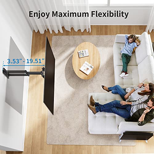 Pipishell Full Motion Tv Wall Mount For Most 26-60 Inch Flat & Curved Tvs Up To 77 Lbs, Single Articulating Arm, Adjustable Bracket Height, Extension, Max Vesa 400X400Mm, Pimf9 #TOP3