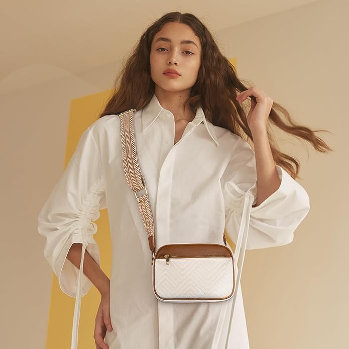 Image of ITALISH Women Leather Crossbody Sling Bag in Geometric Pattern