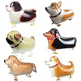  Jiaxingo 6 Stücke Walking Animals Balloon Haustier Hund Ballons Airwalker Luftballons Mylar Folie Helium Aluminium Ballon für Geburtstag Party Deko Kinder Spielzeug Geschenk