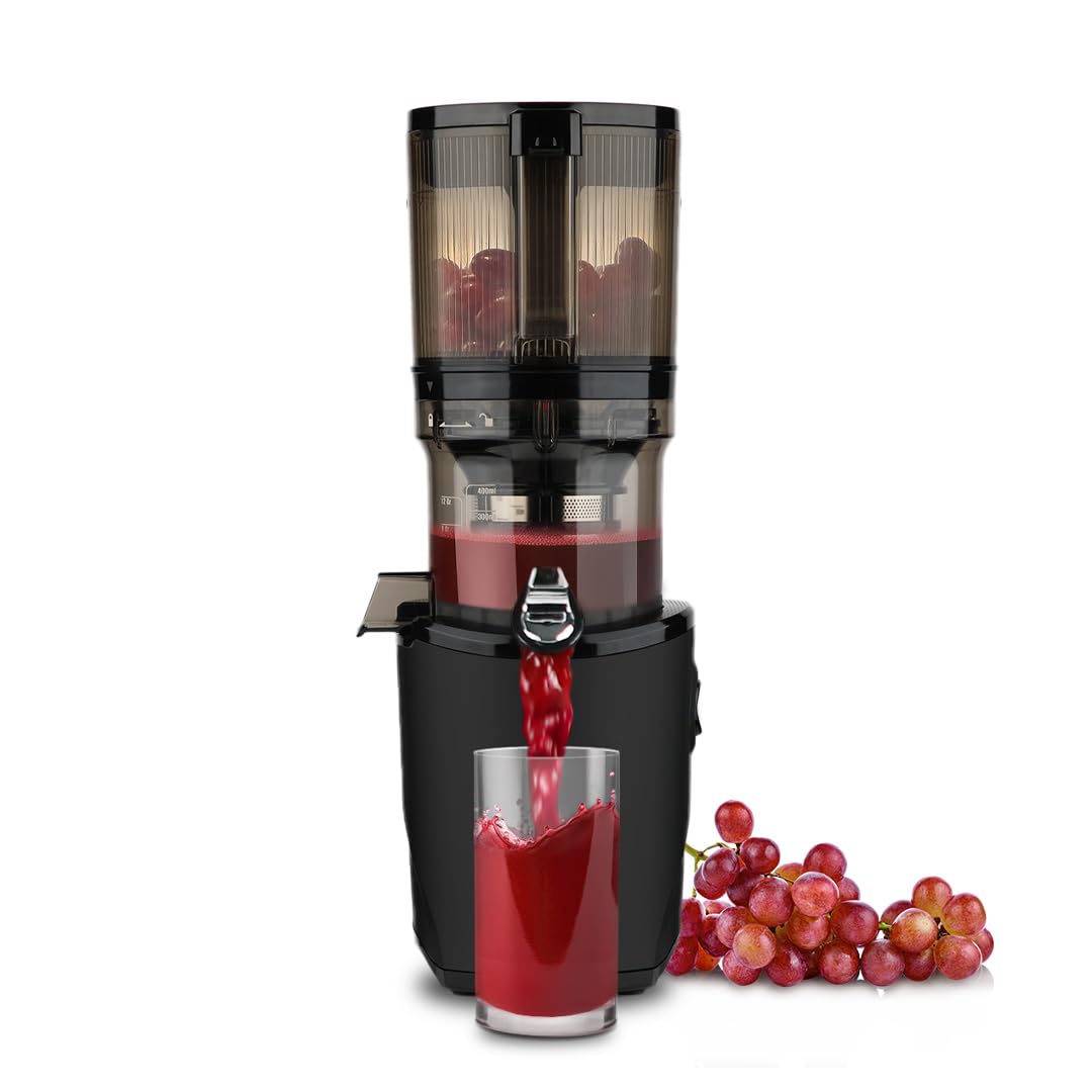 Kuvings Estrattore AUTO8, Spremiagrumi e Centrifuga - Lenta e facile da pulire, capacità 2L, motore da 200W ideale per frutta, verdura e smoothies.(Nero)_KHS-860SE