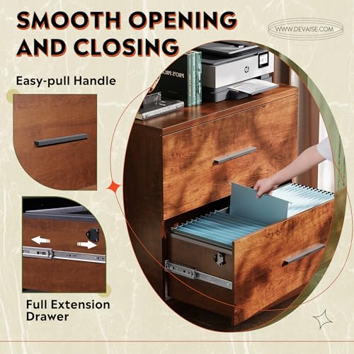 image for DEVAISE 2 Drawer Wood Lateral File Cabinet with Anti-tilt Mechanism, S