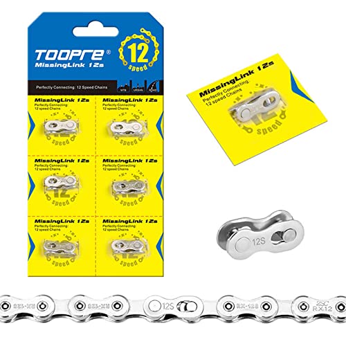 JFOYH 6 Pairs 12 Speed Bike Chain Quick Links Reusable Bicycle Chain Connectors for Most 12 Speed Chains Easy Installation Silver
