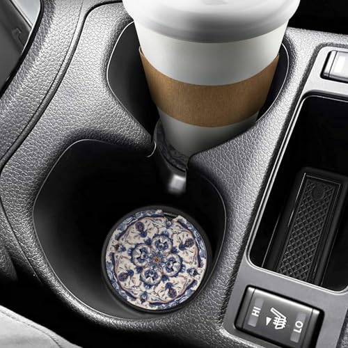 Posavasos para portavasos de auto 2.6" madera 2 unidades miniatura 6