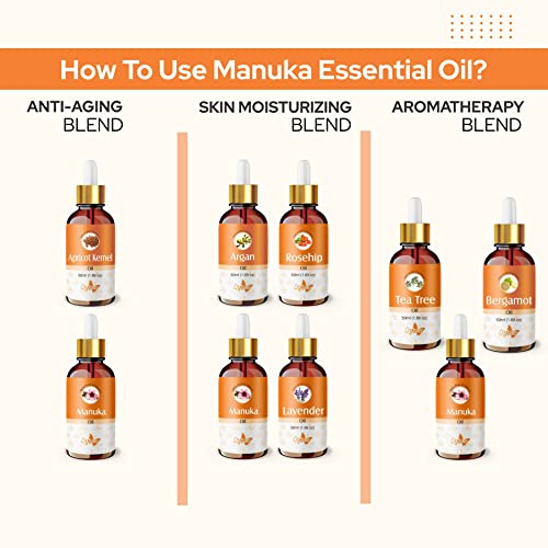 Image of Crysalis Manuka (Leptospermum Scoparium) | 100% Pure & Natural Undiluted Essential Oil | Steam Distilled Oil for Skincare & Hair care- 15Ml With Dropper