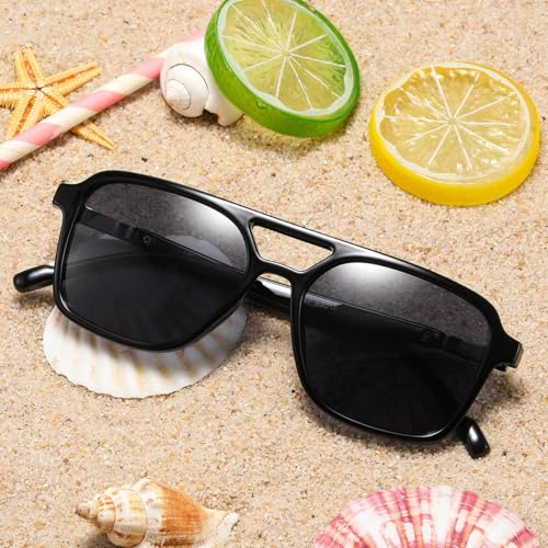 DUSHINE Retro Rectangular Aviator Sunglasses for Women Trendy Shades Sun Glasses UV400 Protection4