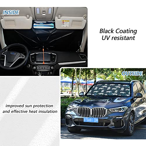 Zzxxb Polar Bear Snow Windshield Sun Shade Foldable Car Umbrella Sun Shade Cover Blocks Uv Rays Heat For Car Front Window #TOP5