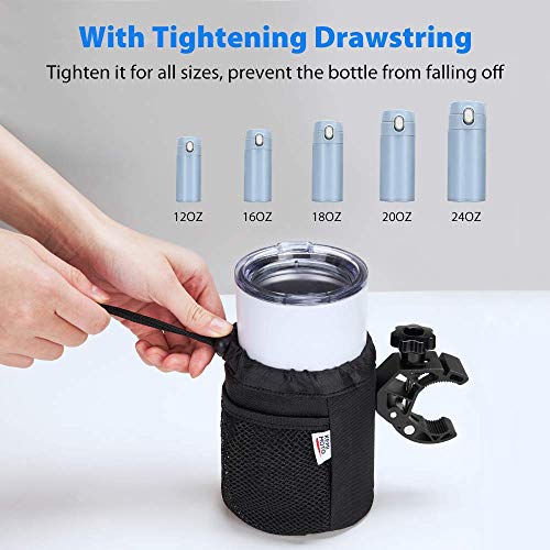 Kemimoto Bar Cup Holder, Oxford Fabric Drink Cup Holder Bundle With Lightweight Motorcycle Drawstring Bag Helmet Backpack #TOP3