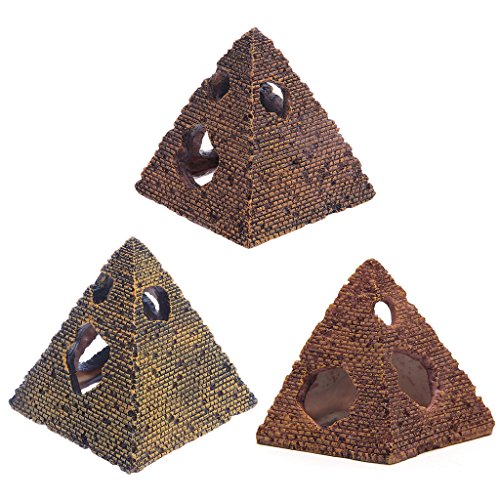 Aquarium Hars Egyptische Piramide Rockery Verbergen Grot Vis Tank Ornament Decor Nieuwe aquarium decoratie vis tank ornament aquarium decor kunstmatige landschap voor vis tank grot buis leisteen set vuurtoren - Image 8