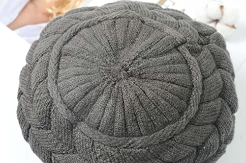 Hindawi Womens Winter Hat With Brim Warm Knit Windproof Ski Snow Caps For Youth Dark Grey #TOP4