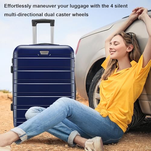 Hardshell Suitcase Set 3-Piece Luggage Set 3-Piece Hard Shell Suitcase Set with Spinner Wheels Luggage Set Black3