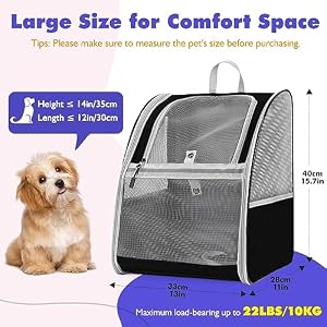 Pawaboo Large Cat Carrier Backpack, Small Dog Carrier Backpack for Small Medium Cats & Puppies, Fully Ventilated Upgraded Steel Frame Bubble Cat Carrier for Hiking Travel Cycling - Black (up to 22lbs) Pawaboo Large Cat Carrier Backpack, Small Dog Carrier Backpack for Small Medium Cats & Puppies, Fully Ventilated Upgraded Steel Frame Bubble Cat Carrier for Hiking Travel Cycling – Black (up to 22lbs)