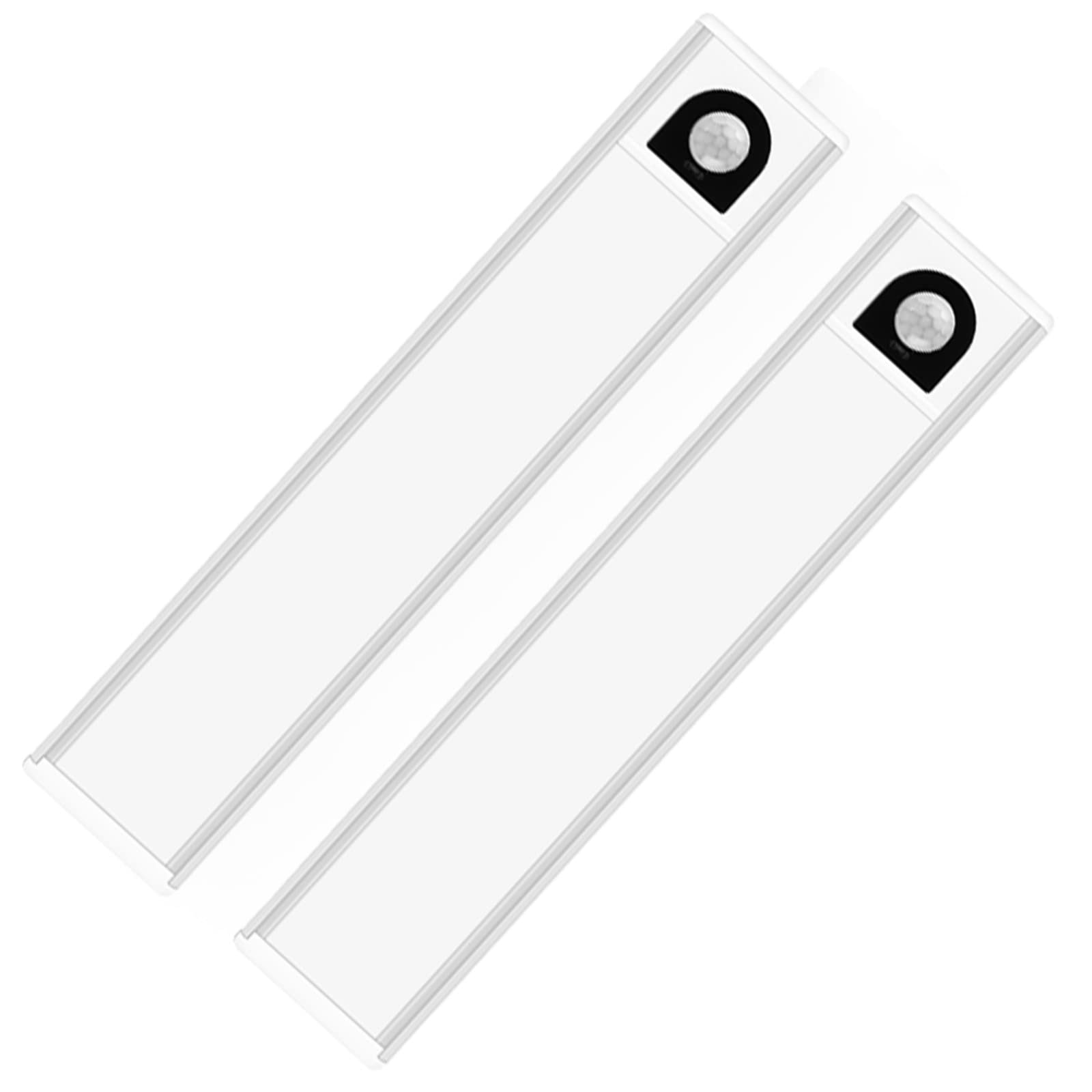 Rechargeable Motion Sensor Led Lights Ultra Thin Under Counter Closet Lights Emergency Lights Cabinet lamp Garage Light Night Lights Wireless Induction Light Long Endurance Lights (Silver*2)