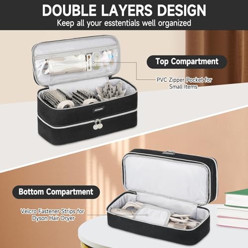 Sac de rangement compatible Dyson Supersonic et accessoires de coiffure - 4