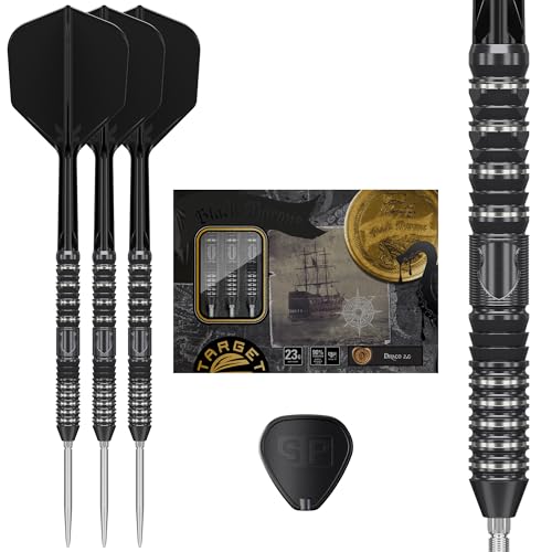 Target Japan Black Marque Draco G2 Steel Tip Darts with Kflex 23.5G | 90% Wolfram-Dartset K-Flex-Flügel und -Schaft Nr. 6 Nano Swiss Point-Spitzen Mathew Lee Gen 2