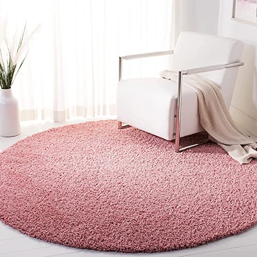 Image of CD Carpet Anti Slip Shaggy Fluffy Fur Rugs and Carpet for Living Room Bedroom Kids Room Plain Circle Carpets for Home with 2 Inch Thickness (Color Rose Size 10x10 Feet Round)