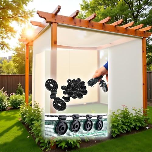 25 Stück schwarze Schattenstoff-Clips für Sonnenschutznetz, robuste Verschlussklammern, Kunststoff-Clips für Vogelnetz, Gartennetz, Pflanzenstützstrukturen