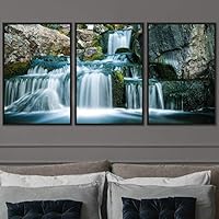 3 Piece Framed Canvas Wall Art Forest Rivers Canvas Prints Home Artwork Decoration for Living Room,Bedroom - 16