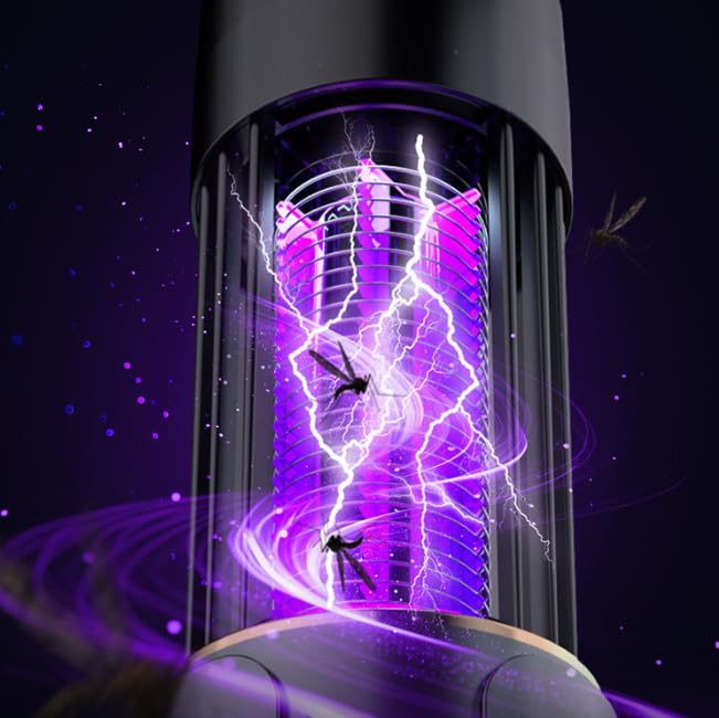 BiteGuard Elektrische Mückenfalle, 360° UV & CO₂, Akku, Wetterfest Outdoor | Elektrische Mückenfalle mit Akku & CO2-Simulation. Wetterfester 360° UV Insektenvernichter, Garten, Outdoor & Camping, 3000V.