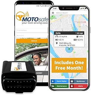 GPS Tracker for Vehicles - MOTOsafety Car Tracker OBD, Vehicle Tracking Device and 