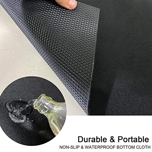 Wokire Garage Mats For Under Car (17' X 7'4"), Black Durable Garage Floor Mat, Protects Surfaces,Absorbent Oil,Transforms Garage Parking Mat #TOP2