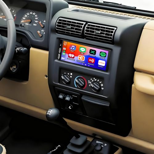 2G+32G Android 13 Car Radio Stereo Upgrade for Jeep Wrangler TJ 19972002 Stereo Replacement 6.8 Touch Screen Head Nuit GPS Navi w/Wireless Carplay Android Auto Bluetooth WiFi FM SWC Backup Camera