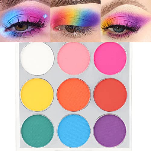 Karnar Brights Rainbow Eyeshadow Palatte, 9 Colors Longwearing Highly Pigmented Powder Palet,Ultimate Eye Shadow Palette, Eye Makeup, Paleta De Sombras De Ojos Iridiscentes H2 #TOP7
