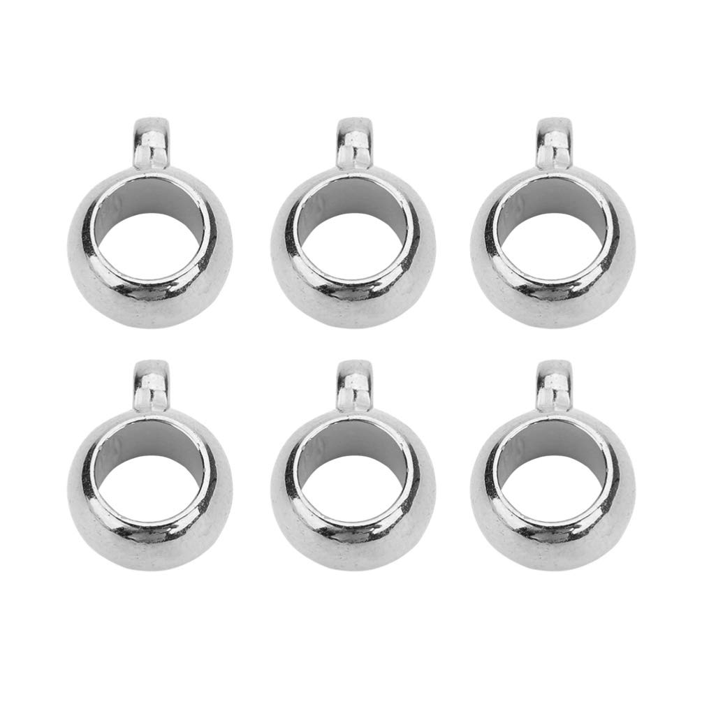 Milisten Bail Beads Charms Bail Tube Beads Spacer Bead Bail Beads Hanger Fit Charm European Bracelet Pendant Bead Connector Jewelry Making Supplies 100pcs (Golden 5mm 8mm)