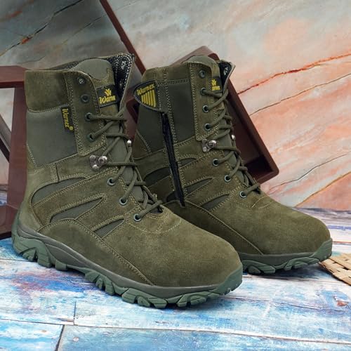 Image of Rapid Response Army & Tactical Boot for Men | Side Zip Genuine Leather Lightweight Combat Military Boots | Anti-Skid Outsole | Breathable & Durable