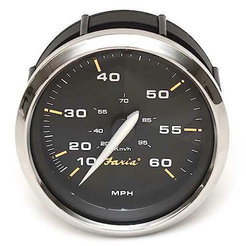Faria Boat Speedometer Gauge SEK649A | Kronos Black 60 MPH
