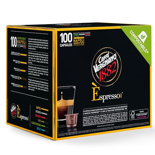 Caffè Vergnano 1882 - Cápsulas Café Compatibles con Nespresso, Napoli - Pack de 100 Cápsulas
