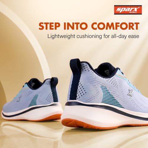 Image of SPARX Sports Running Shoes for Men - Lightweight Breathable Lace-Up Athletic Shoes with Cushioned Comfort, Shock Absorption, Durable Grip, Flexible Sole & Everyday Walking Performance