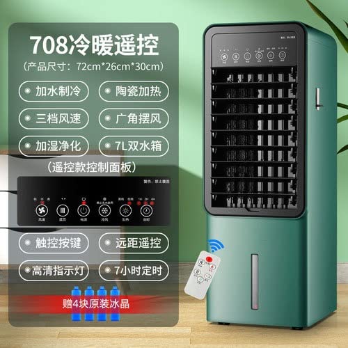 n/a Air Conditioning Fan Heating and Cooling Household Dormitory air Water Cooler Refrigerator Mobile Small air Conditioning Cooler (Color : Green, Size : AU)