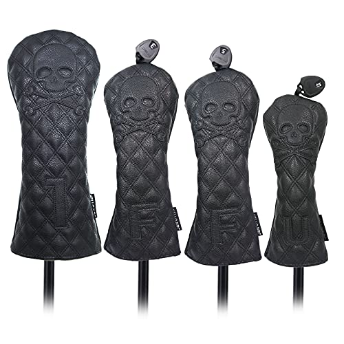 HELLO NRC Golf Head Cover, Driver and Fairway Wood Covers, Headcover Set for Golf Club, Hybrid Headcovers, 460cc PU Waterproof with Rotating Number Labels (U2/U3/U4/U5/U6/UX) for Most Golf Clubs