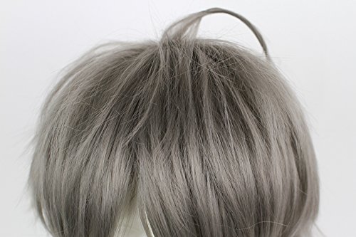 Nuoqi Mens Anime Sugawara Koushi Short Grey Black Fluffy Cosplay Wigs Jf532 #TOP5