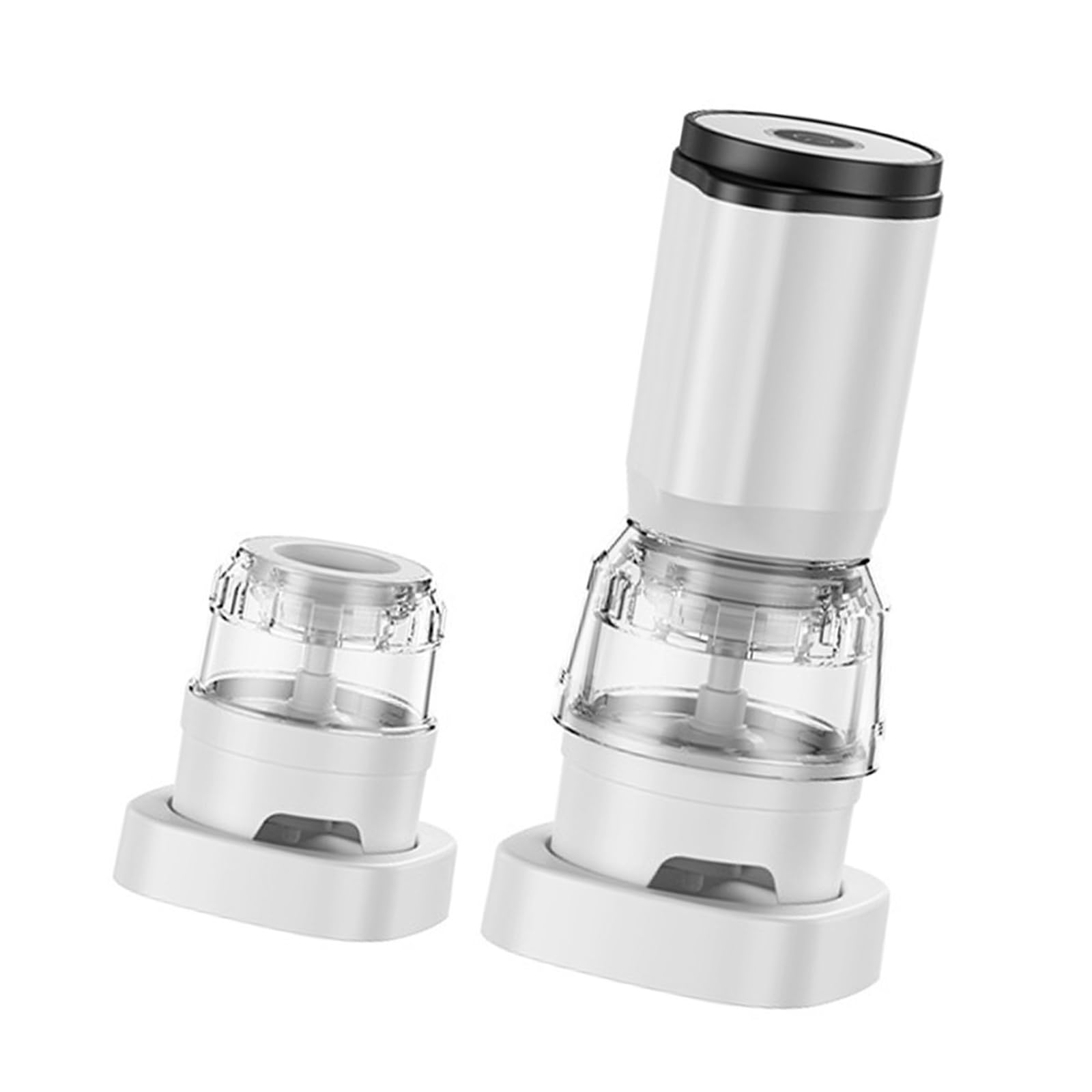 carotoe Ergonomic Electric Pepper Grinder Ceramics with Detachable Base and 2 Container for Easy Seasoning Grinding Tool Quick Detachable Grinder