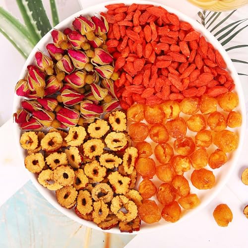Longan Red Date Rose Goji Flower Tea Combination 8.8 oz/250g (50 small bags) Flower tea, fruit tea, ladies\' tea beverage Flower and fruit tea cold and hot tea bag 玫瑰枸杞花茶