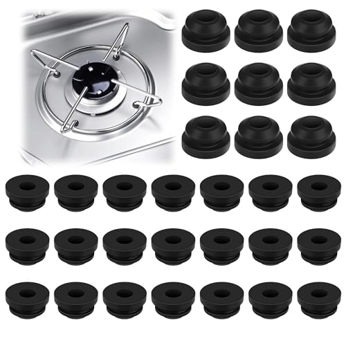 Lot de 30 caoutchoucs de support de casserole, pieds en caoutchouc rouillé, compatibles avec les supports de casseroles, avec tiges de 5 mm de Dometic, Smev et Thetford, accessoires pour plaque de
