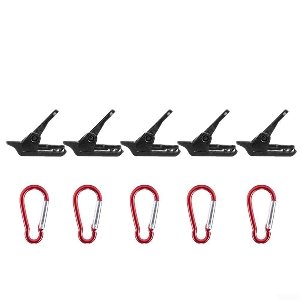 10Pack ForAlligator Clips with Fasteners Tent Hooks Heavy Duty Reinforced ABS Plastic Clips for Outdoor Tents Tarps and Camping Gear Use (C)